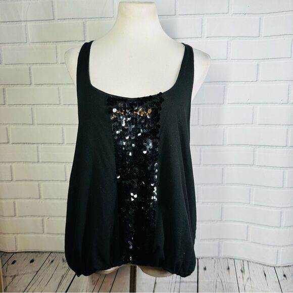 J. Crew Heirloom Black Sequin Tank - Size Medium - Picture 1 of 12